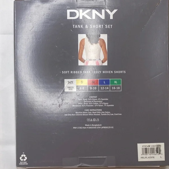 DKNY Ribbed Tank and Woven Shorts in Pink and White - Picture 6 of 8